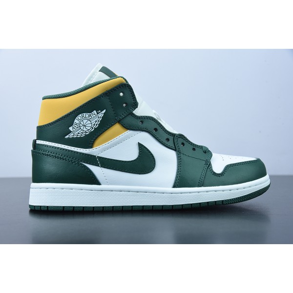 Tênis Air Jordan 1 Mid Green Yellow